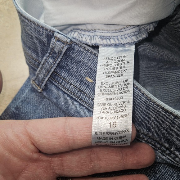 Democracy Jeans Women 16 Blue High Rise Wide Leg Crop Ab Technology Stretch - Picture 11 of 13